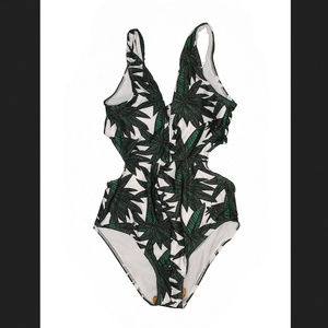 Marijuana Leaf One Piece Monokini Swimsuit